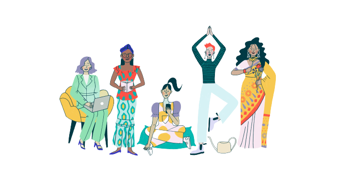 balance app women illustration